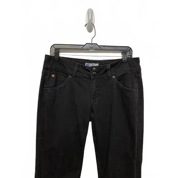 HUDSON Jeans Women's Black Flare Jeans Size 30 32” waist Flap Pockets - Picture 2 of 8